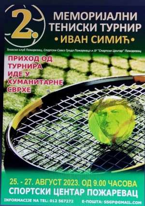 Memorijalni teniski turnir "Ivan Simić" 25. avgusta - Hit Radio Pozarevac, Branicevski okrug