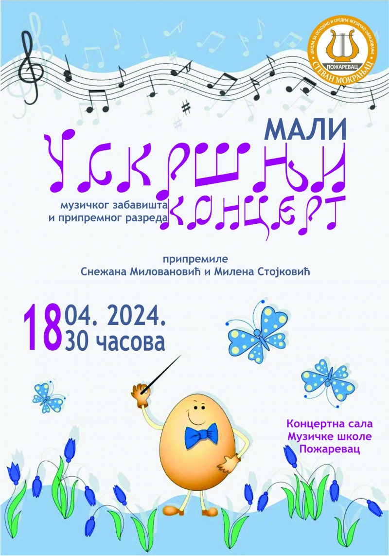 „Mali Uskršnji koncert“ u Muzičkoj školi „Stevan Mokranjac“ - Hit Radio Pozarevac, Branicevski okrug