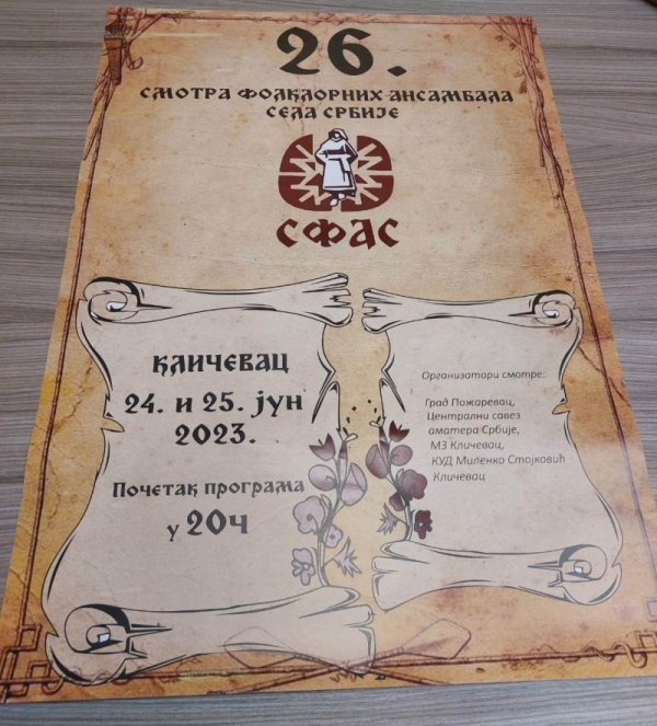 U Kličevcu ovog vikenda Smotra folklornih ansambala sela Srbije